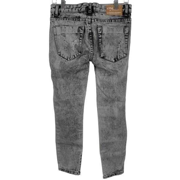 One X OneTeaspoon Trashed Free Birds Distressed Zipped Ankle Women's Jeans 22 - Picture 2 of 7
